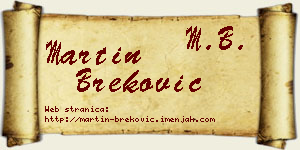 Martin Breković vizit kartica